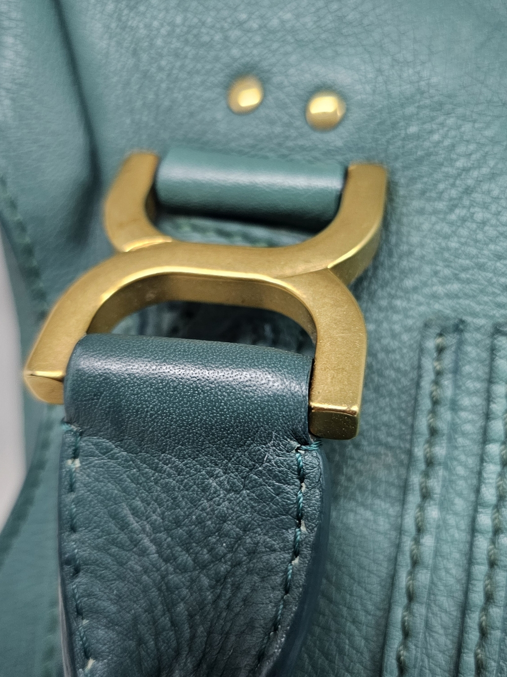 Chloe Marcie Green Leather Shoulder Bag - Picture 3 of 11